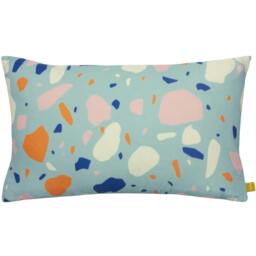 Rackhams Terra Cushion Cover - Aqua Blue - 30cm x 50cm - Aqua Blue - 100% Recycled Polyester