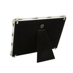Rackhams Modern Engagement Picture Frame in Silver Plating with Double Rings - thumbnail 4