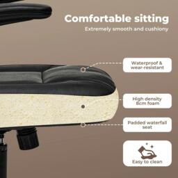 Rackhams Ergonomic Office Computer Chair PU Leather Swivel Recliner with Flip-Up Armrests - thumbnail 6