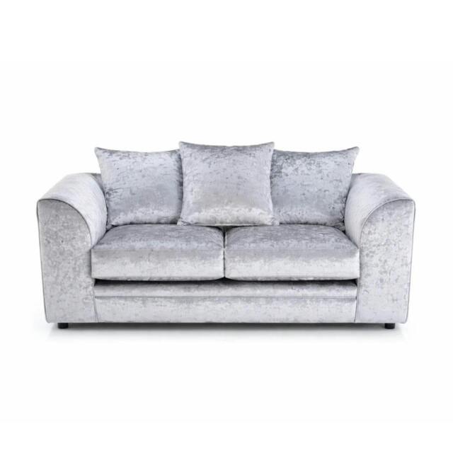 Rackhams Glitz Living Room Furniture Range - Grey Crushed Velvet - 2 Seater - image 1