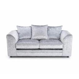 Rackhams Glitz Living Room Furniture Range - Grey Crushed Velvet - 2 Seater