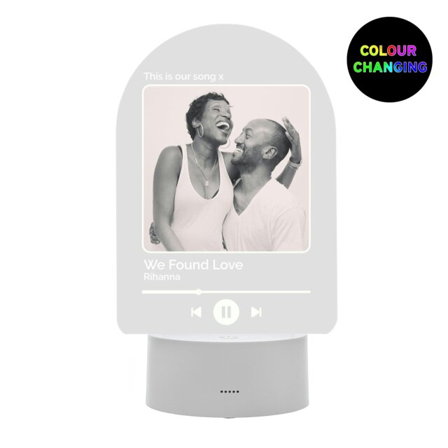 Rackhams Personalised Our Song Photo Upload LED Colour Changing Light - image 1