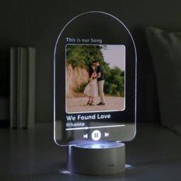Rackhams Personalised Our Song Photo Upload LED Colour Changing Light - thumbnail 2