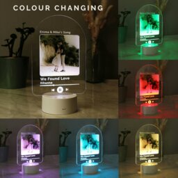 Rackhams Personalised Our Song Photo Upload LED Colour Changing Light - thumbnail 4