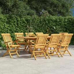 Rackhams Folding Garden Chairs 8 pcs 56x63x90 cm Solid Wood Teak - Brown - Solid teak wood with waterbase finish