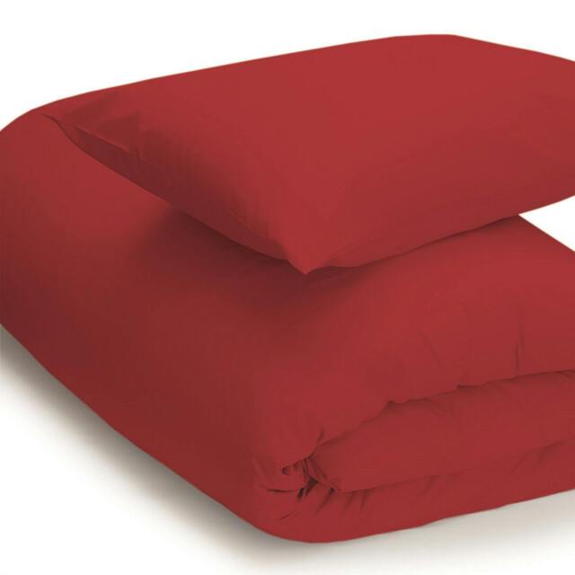 Rackhams Easycare Percale Duvet Cover - Red - Double - Red - 50% Cotton/50% Polyester - image 1