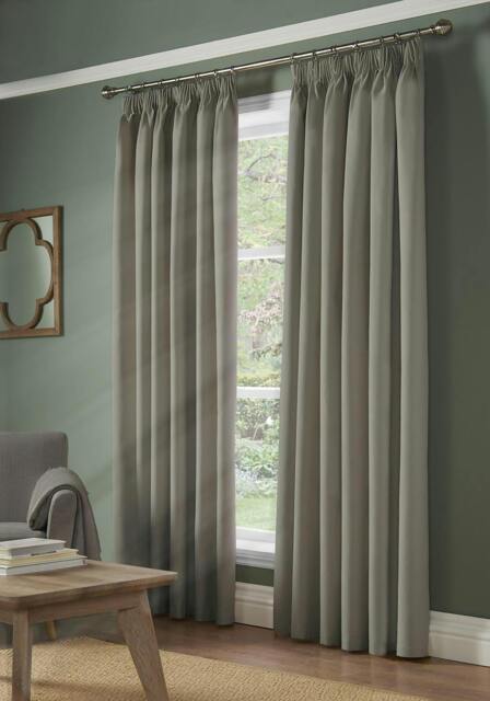 Rackhams Pencil Pleat Blackout Curtains - Silver - 168cm width x 137cm drop - image 1