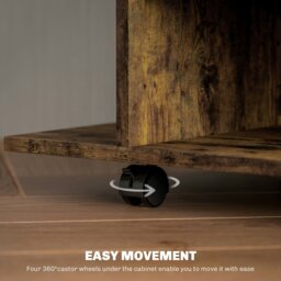 Rackhams Modern TV Cabinet Stand Storage Shelves Table Mobile Rustic Brown - Rustic Brown - thumbnail 4