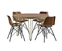 Rackhams Round Solid Wood Dining Table 4 Seats Bishop Dark Mango - Wood - 120CM X 120CM X 76CM  (LXDXH) - Dining Table - thumbnail 6