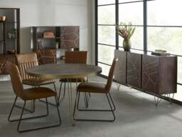Rackhams Round Solid Wood Dining Table 4 Seats Bishop Dark Mango - Wood - 120CM X 120CM X 76CM  (LXDXH) - Dining Table - thumbnail 2