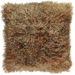 Rackhams Curly Sheepskin Cushion - Doublesided - 56x56 cm - 40x40 cm - Black - 40x40 cm - thumbnail 5