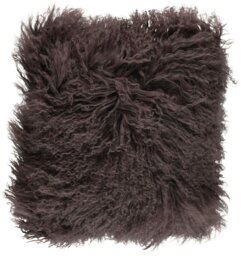 Rackhams Curly Sheepskin Cushion - Doublesided - 56x56 cm - 40x40 cm - Black - 40x40 cm - thumbnail 2