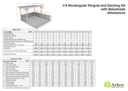 Rackhams Rectangular Pergola And Decking Kit With Balustrade V.9 - Rustic Brown - 3m x 3.6m - thumbnail 3