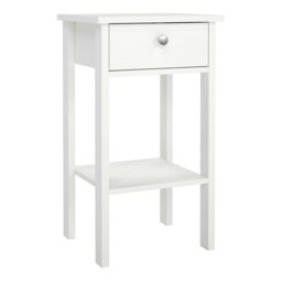 Rackhams Madrid Bedside Table with 1 Drawer in White - White - Manufactured wood - 1 - thumbnail 1