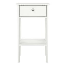 Rackhams Madrid Bedside Table with 1 Drawer in White - White - Manufactured wood - 1 - thumbnail 2