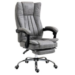 Rackhams Executive Office Chair Computer Desk Chair for Home w/ Footrest, Grey - Black - thumbnail 3