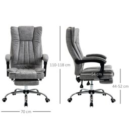 Rackhams Executive Office Chair Computer Desk Chair for Home w/ Footrest, Grey - Black - thumbnail 6