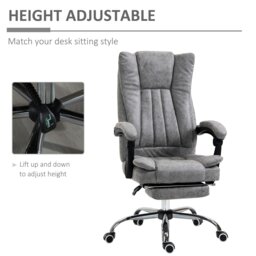 Rackhams Executive Office Chair Computer Desk Chair for Home w/ Footrest, Grey - Black - thumbnail 4