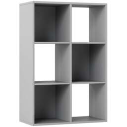 Rackhams Salusosu Wooden Light Grey 6 Cube Storage Bookcase - thumbnail 2