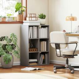 Rackhams Salusosu Wooden Light Grey 6 Cube Storage Bookcase - thumbnail 3