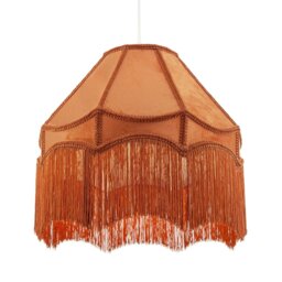 Rackhams Traditional Victorian Empire 40cm Lamp Shade in Ochre with Tassels - thumbnail 2