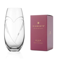 Rackhams Crystal Barrel Heart Vase with Swarovski Crystals - 25cm - Made From Premium Lead Free Crystal Glass - thumbnail 2