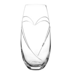 Rackhams Crystal Barrel Heart Vase with Swarovski Crystals - 25cm - Made From Premium Lead Free Crystal Glass - thumbnail 1