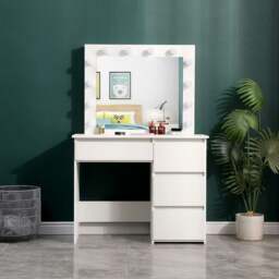 Rackhams 43cm D Hollywood Dressing Table with Large Lighted Mirror - thumbnail 5