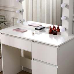 Rackhams 43cm D Hollywood Dressing Table with Large Lighted Mirror - thumbnail 3