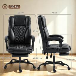 Rackhams Home Office Chair Reclining Function High Back - Black - thumbnail 3