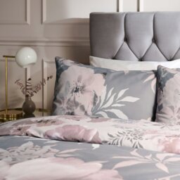 Rackhams Dramatic Floral Reversible Duvet Cover Set - Grey - Double - thumbnail 3