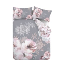 Rackhams Dramatic Floral Reversible Duvet Cover Set - Grey - Double - thumbnail 5