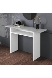 Rackhams Gray Top Rectangular Narrow Console Table Breakfast Coffee Bar Table - Grey - thumbnail 4