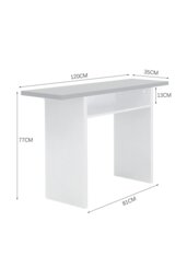 Rackhams Gray Top Rectangular Narrow Console Table Breakfast Coffee Bar Table - Grey - thumbnail 3