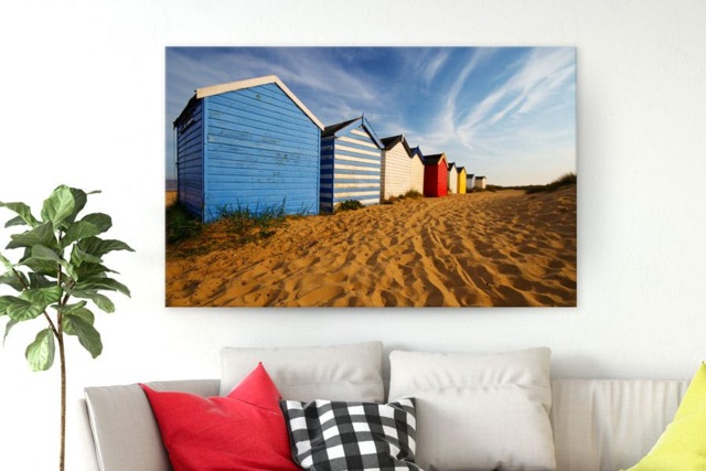 Rackhams Beach Huts - Framed Print 20 x 16 inch - image 1