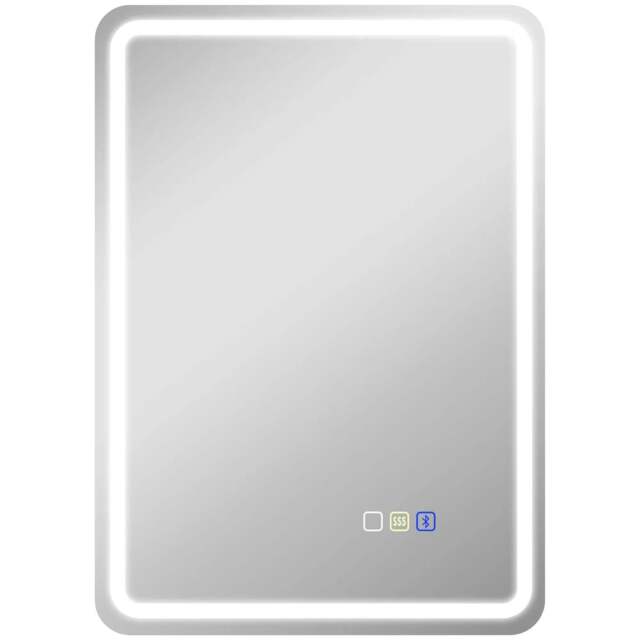 Rackhams 70 x 50 cm Bluetooth Bathroom Mirror - Silver-Tone