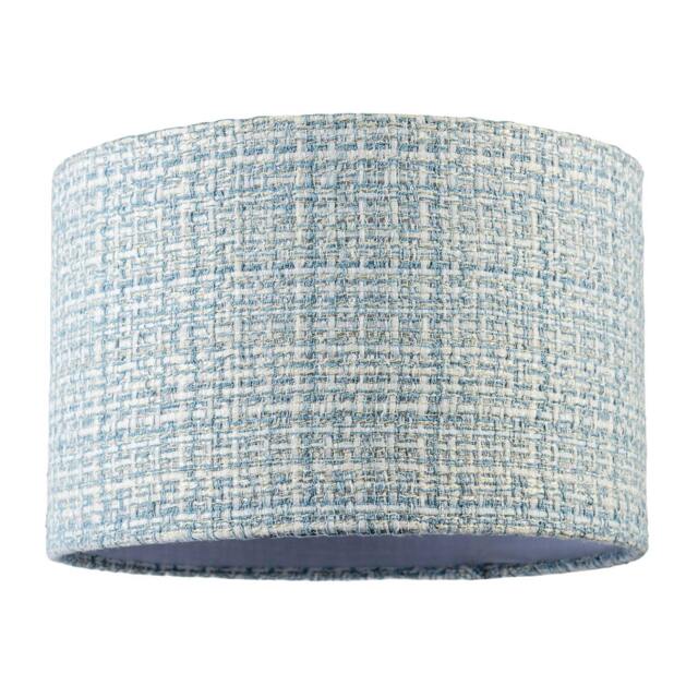Rackhams Modern drum Lamp Shade Upholstered in Soft Woven Boucle Style Fabric - image 1