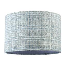 Rackhams Modern drum Lamp Shade Upholstered in Soft Woven Boucle Style Fabric