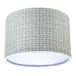 Rackhams Modern drum Lamp Shade Upholstered in Soft Woven Boucle Style Fabric - thumbnail 4