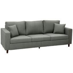 Rackhams 3 Seater Sofa with Wide Seat, Corduroy Upholstered, Light Grey - thumbnail 2