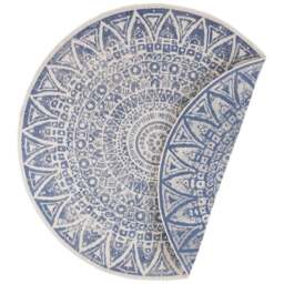Rackhams Indoor - Outdoor Round Lilja Vintage Blue Rug - Ø 100 cm - thumbnail 1