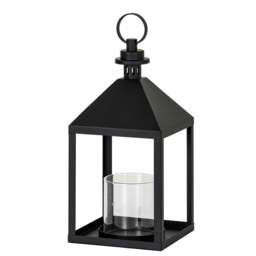 Rackhams Astral Glass Lantern Candle Holder - Black - Black - 61cm x 25cm x 25cm - 100% Mixed - thumbnail 2