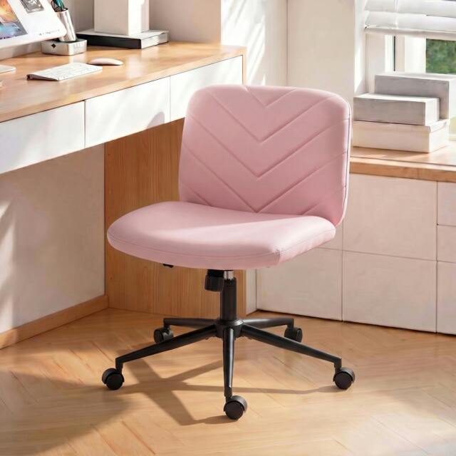 Rackhams Criss Cross Legged Office Chair Height Adjustable Pink - image 1