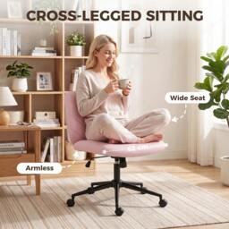 Rackhams Criss Cross Legged Office Chair Height Adjustable Pink - thumbnail 4