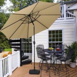 Rackhams 3M Sunshade Parasol Backyard Garden Tilt Umbrella with Crank - Only Round Resin Base B - thumbnail 2