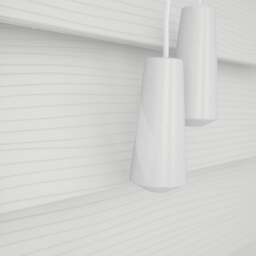 Rackhams Ultra White Faux Wood Fine Grain Venetian Blinds with Strings - 250cm - thumbnail 4