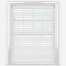 Rackhams Ultra White Faux Wood Fine Grain Venetian Blinds with Strings - 250cm