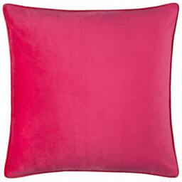 Rackhams Meridian Velvet Cushion Cover - Hot Pink/Red - 45cm x 45cm - Hot Pink/Red - 100% Polyester - thumbnail 2