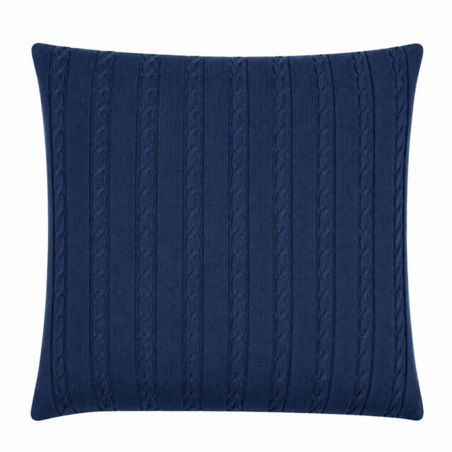 Rackhams Navy Cable Knit Wool Cushion - image 1