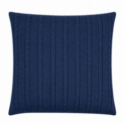 Rackhams Navy Cable Knit Wool Cushion - thumbnail 1